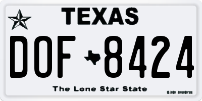 TX license plate DOF8424