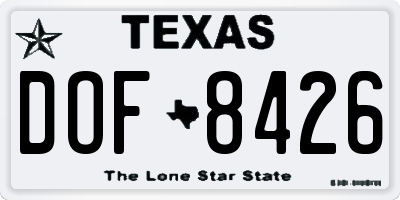 TX license plate DOF8426