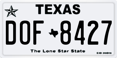 TX license plate DOF8427