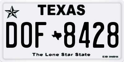 TX license plate DOF8428