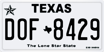 TX license plate DOF8429