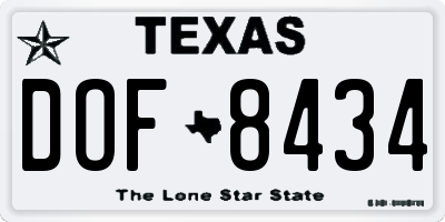 TX license plate DOF8434
