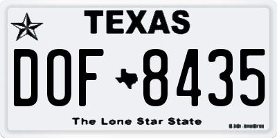 TX license plate DOF8435
