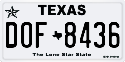 TX license plate DOF8436
