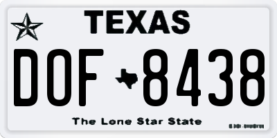 TX license plate DOF8438