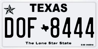 TX license plate DOF8444