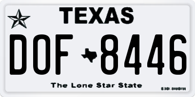 TX license plate DOF8446
