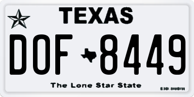 TX license plate DOF8449