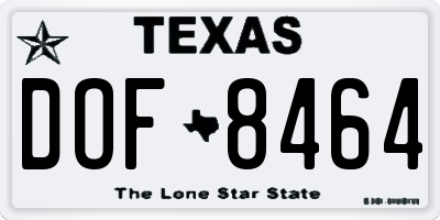 TX license plate DOF8464