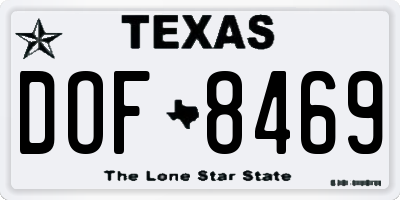 TX license plate DOF8469