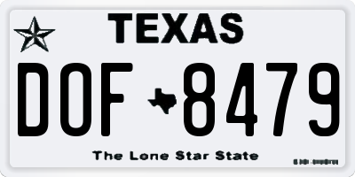 TX license plate DOF8479