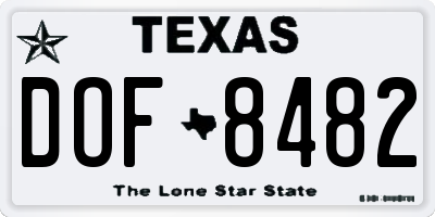 TX license plate DOF8482