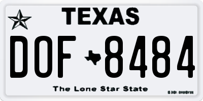 TX license plate DOF8484