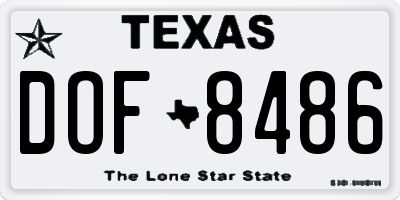 TX license plate DOF8486