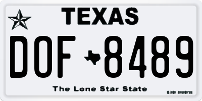 TX license plate DOF8489