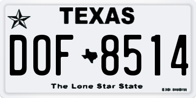 TX license plate DOF8514