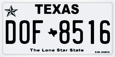 TX license plate DOF8516
