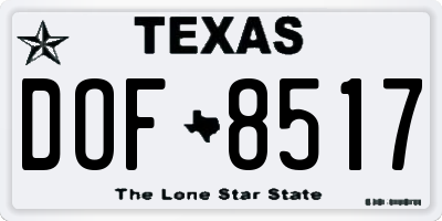 TX license plate DOF8517