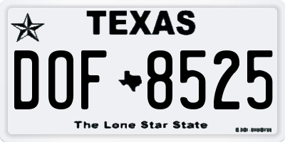 TX license plate DOF8525