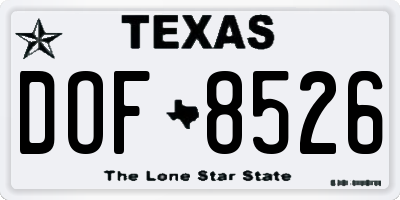 TX license plate DOF8526