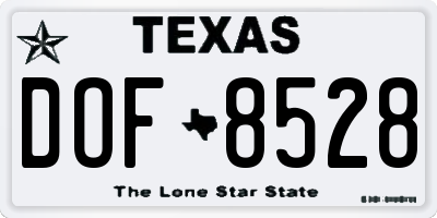 TX license plate DOF8528