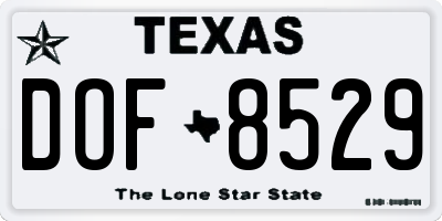 TX license plate DOF8529