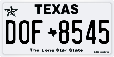 TX license plate DOF8545
