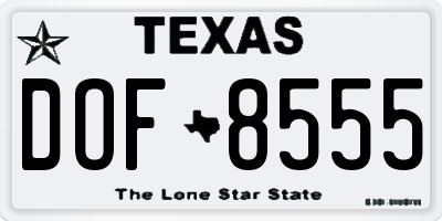 TX license plate DOF8555