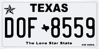 TX license plate DOF8559