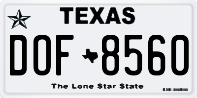 TX license plate DOF8560