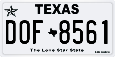 TX license plate DOF8561