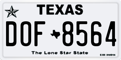 TX license plate DOF8564