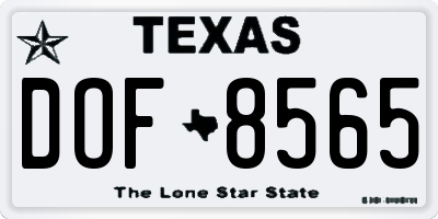 TX license plate DOF8565
