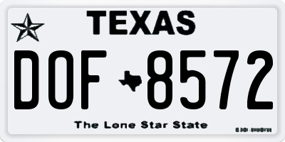 TX license plate DOF8572