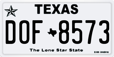 TX license plate DOF8573