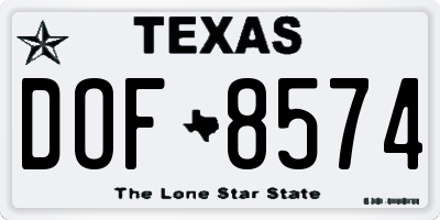 TX license plate DOF8574