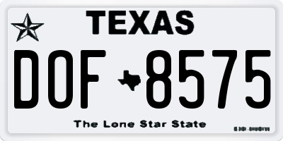 TX license plate DOF8575