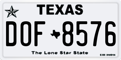 TX license plate DOF8576