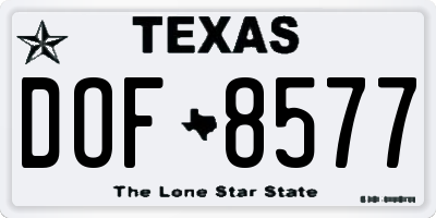 TX license plate DOF8577