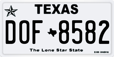 TX license plate DOF8582