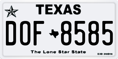 TX license plate DOF8585