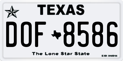 TX license plate DOF8586