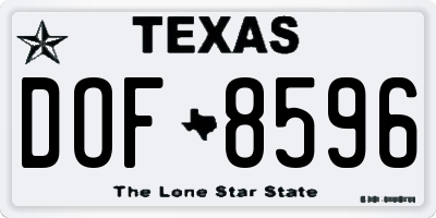 TX license plate DOF8596