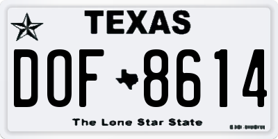 TX license plate DOF8614