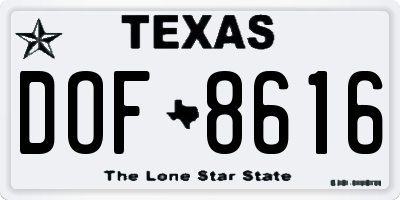 TX license plate DOF8616