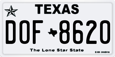 TX license plate DOF8620