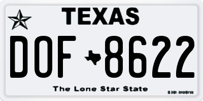 TX license plate DOF8622