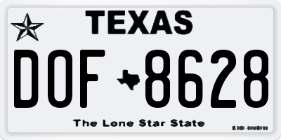 TX license plate DOF8628