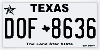 TX license plate DOF8636