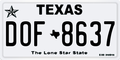 TX license plate DOF8637